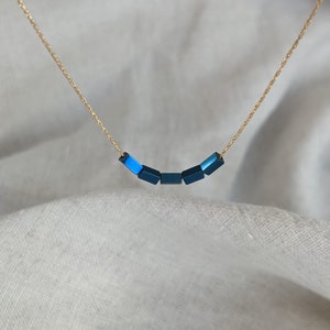 Women&#39;s blue necklace • Gold filled choker necklace • Women&#39;s gold necklace • Girls&#39; gift necklace • Women&#39;s jewelry necklace gift
