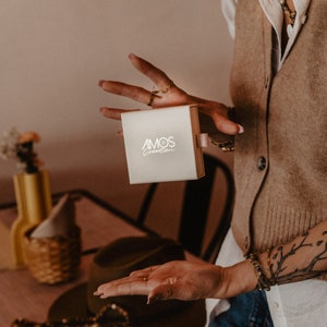 Box Amos • Reusable white jewelry box • Earring gift box • Necklace gift • Ring gift box • Bracelet gift box