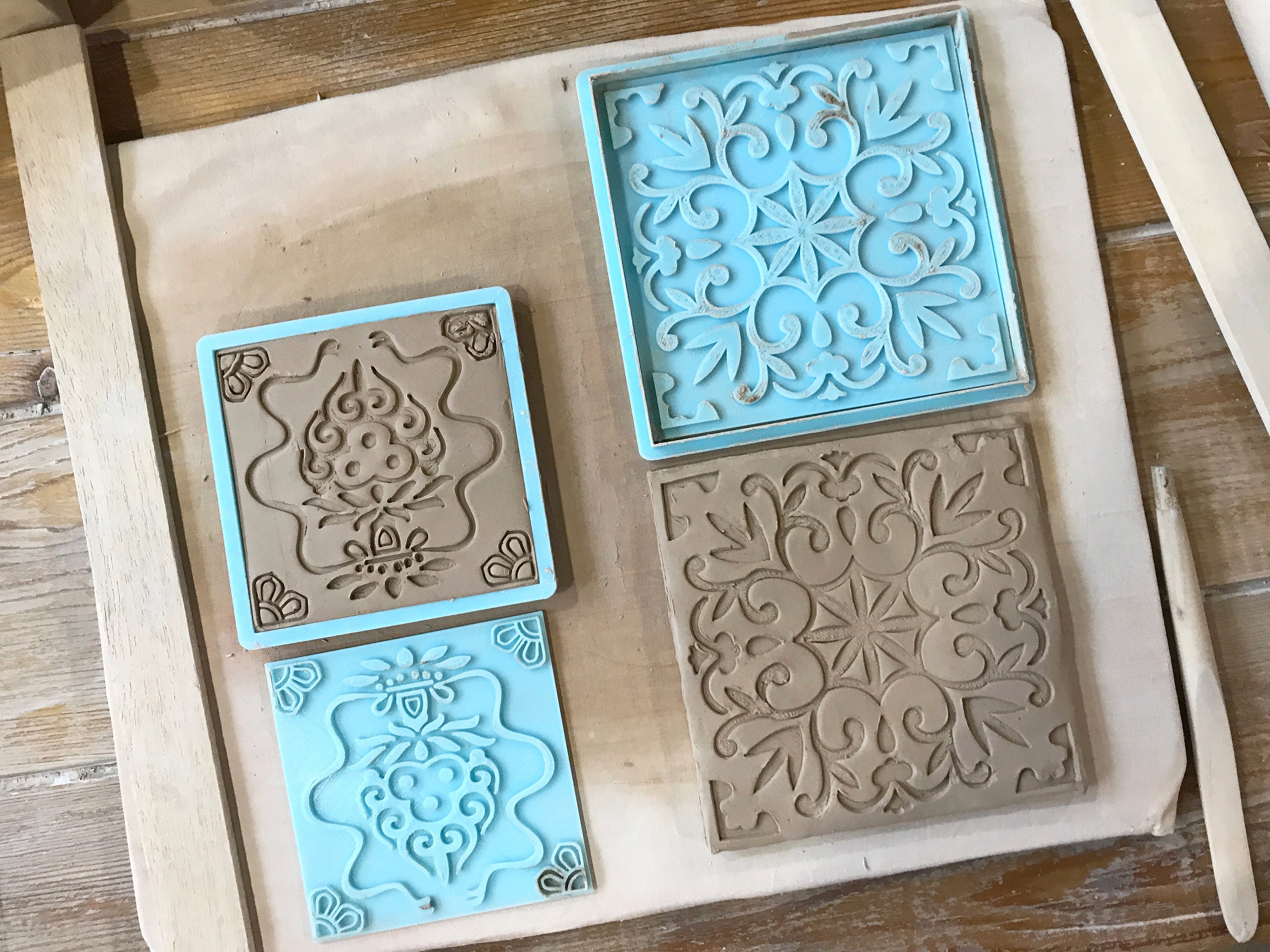 Ceramic tiles stamp. Pottery tiles custom mold your design. Etsy