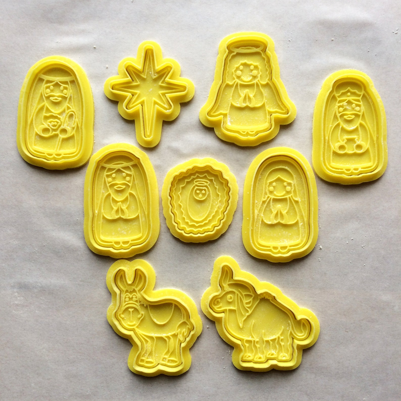Nativity scene cookie cutter set of 9. Christmas cookie stamp. Etsy