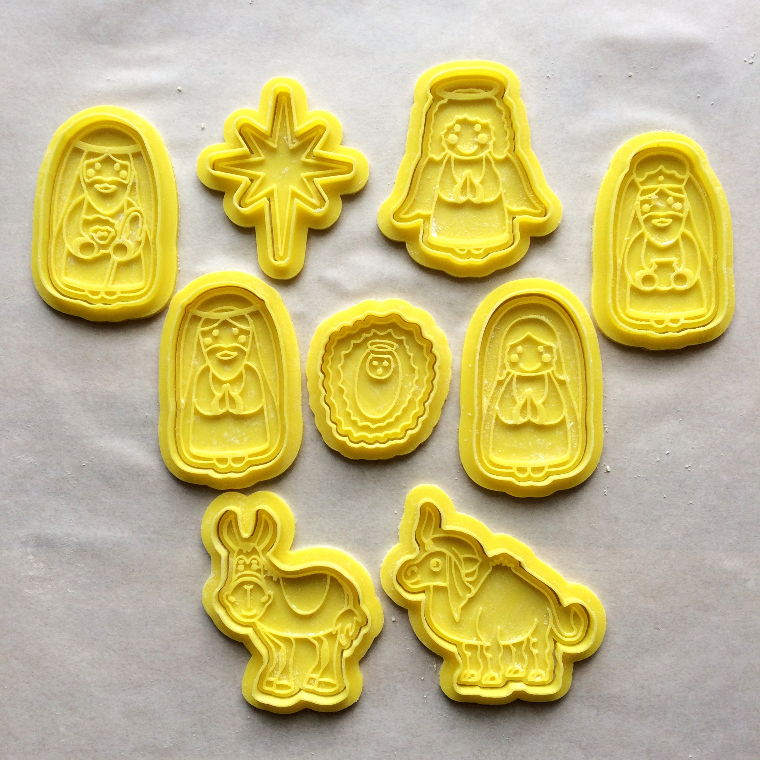 Nativity scene cookie cutter set of 9. Christmas cookie stamp.  Etsy