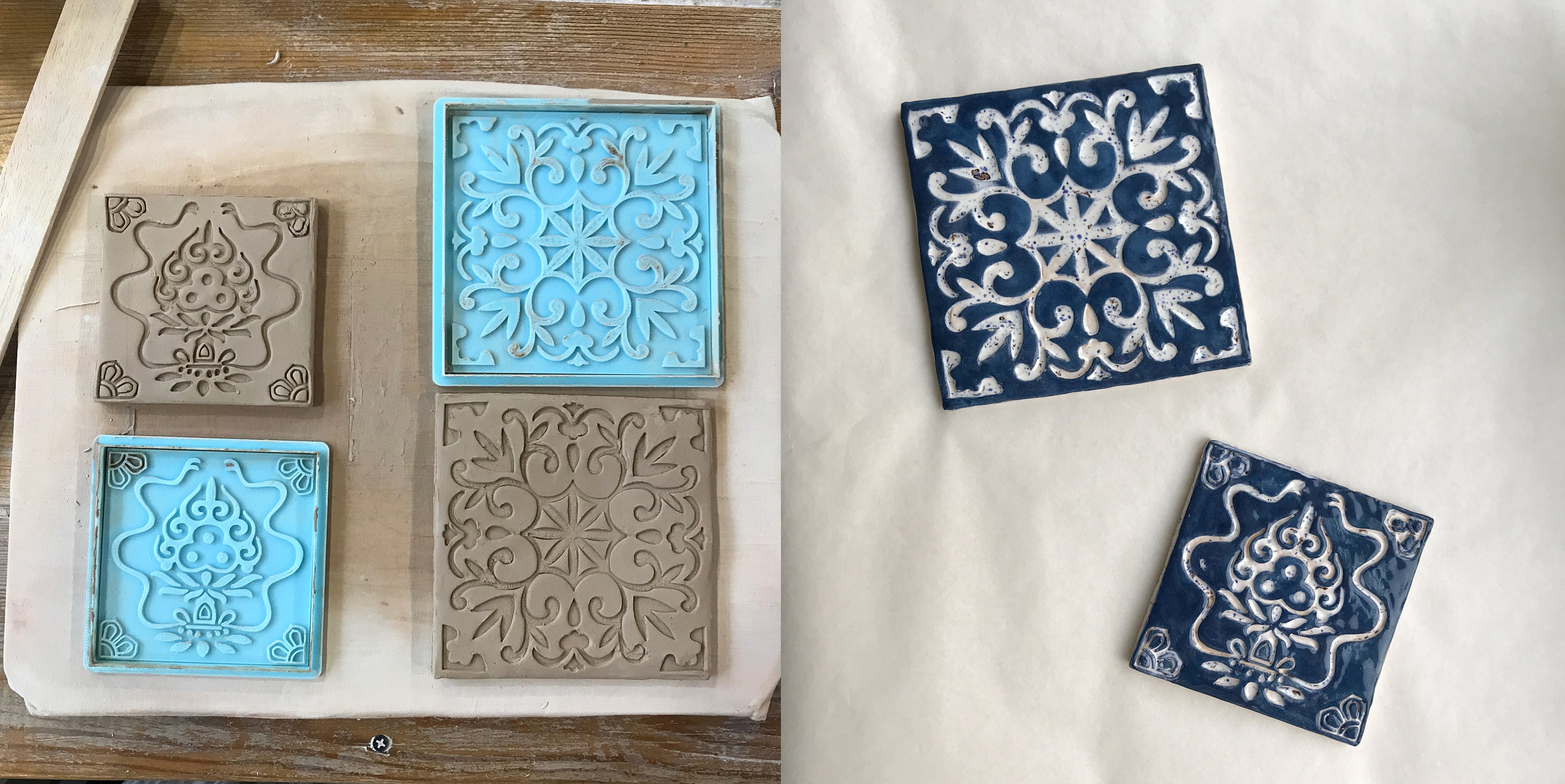 Ceramic tiles stamp. Pottery tiles custom mold your design. Etsy