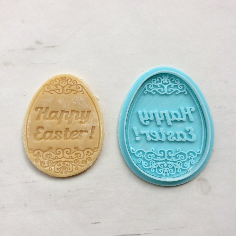 Easter cookie cutter Tracery egg lettering cookies Happy easter cookies Easter egg cookie stamp Easter basket stuffers