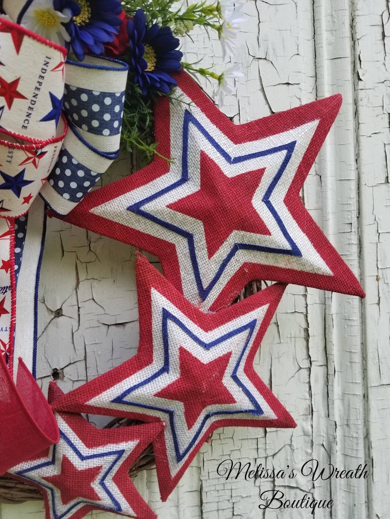 Summer Wreath Fourth of July Front Door Wreath Spring Decor Spring Door Wreath Summer decor Welcome wreath Patriotic wreath