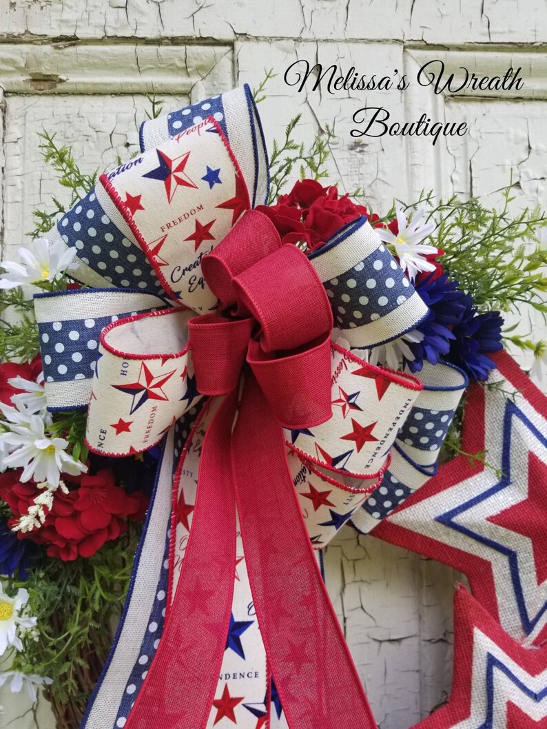 Summer Wreath Fourth of July Front Door Wreath Spring Decor Spring Door Wreath Summer decor Welcome wreath Patriotic wreath