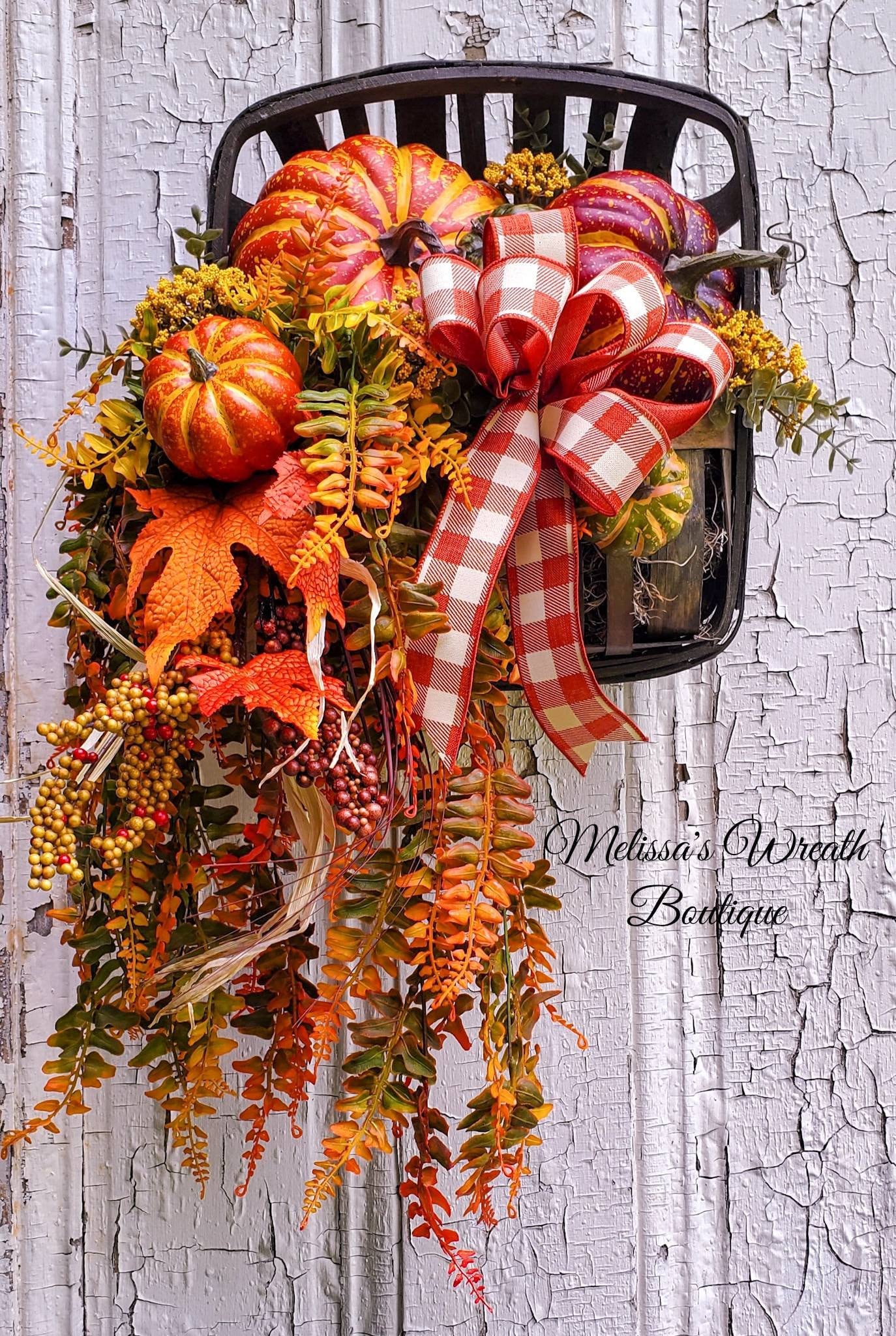Fall wall basket Fall Decor Autumn decor pumpkin decor | Etsy