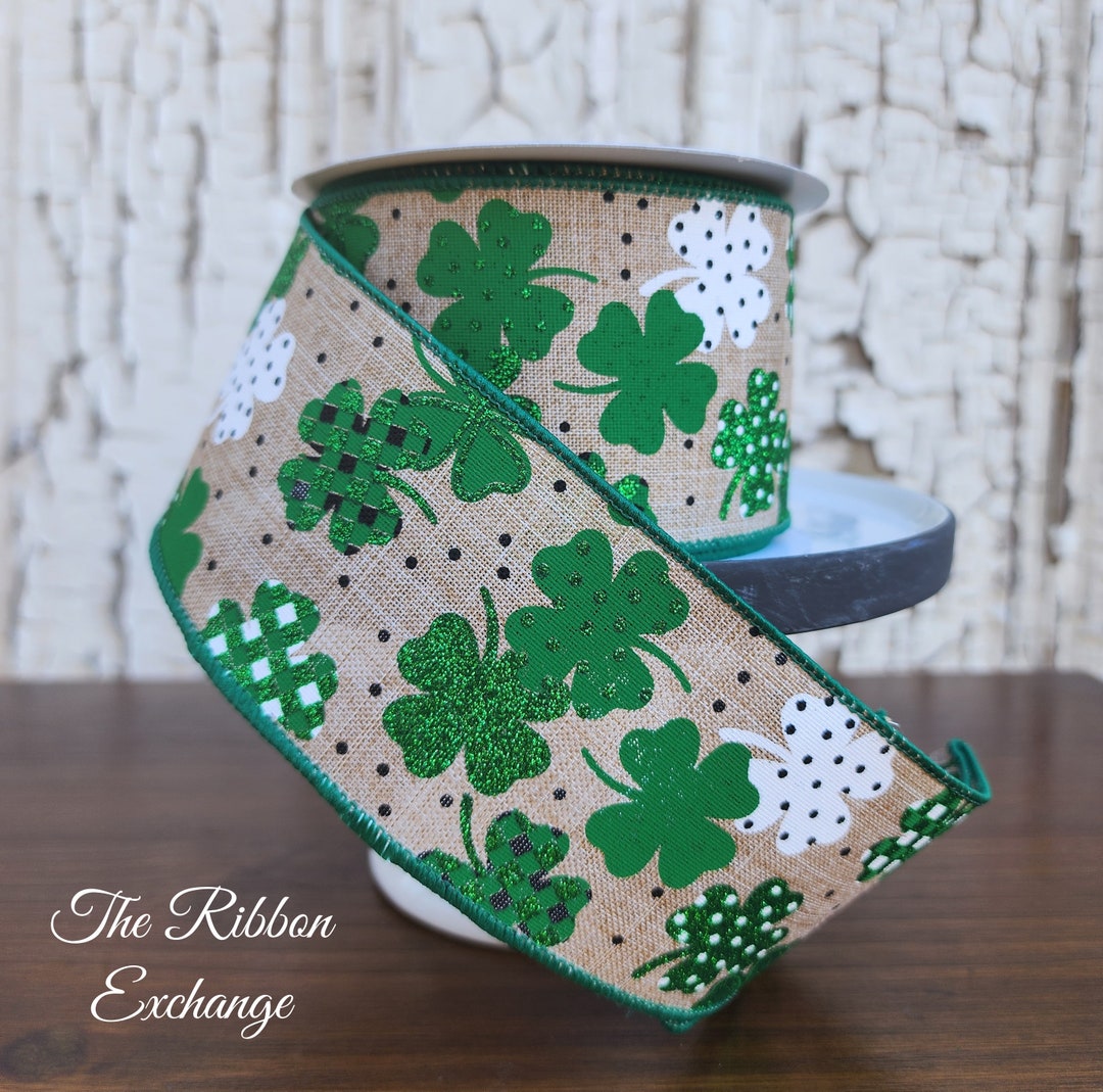 2.5 Inch Wired Ribbon, Wired Ribbon, St. Patrick’s Ribbon, Spring ...