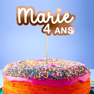 Cake Topper personnalisé Prénom + âge - décoration gâteau anniversaire - décoration anniversaire personnalisé - cake topper prénom