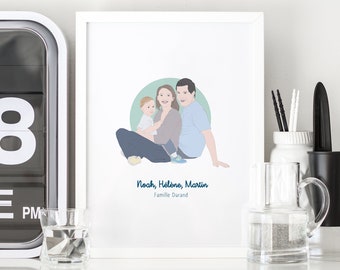 Family portrait custom poster