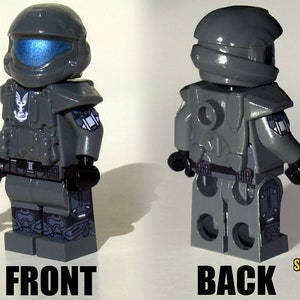 Military Sci-Fi Custom Construction Toy Figures Drop Trooper Grey