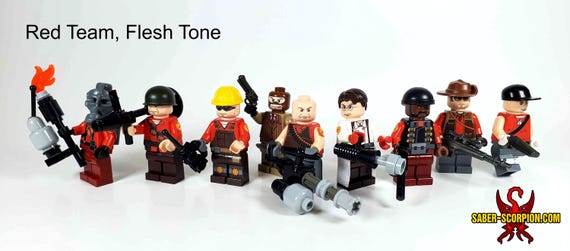 Red Blue Team Custom Construction Toy Figures Etsy