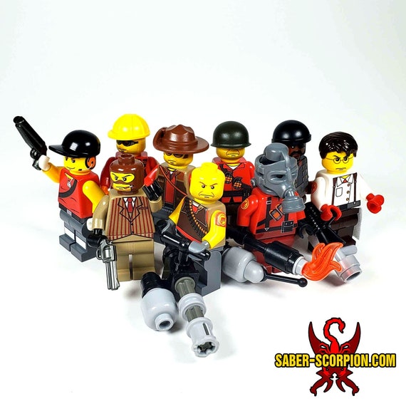 Red Blue Team Custom Construction Toy Figures Etsy