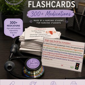 Pharmacology Flashcards for Nursing Students | Printed NCLEX & HESI Study Cards | 300+ Medications | The Java RN