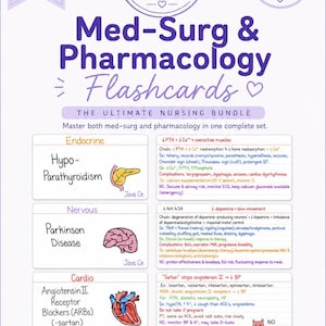 Medicinsk kirurgi och farmakologisk omvårdnad, bildkort, illustrerad PDF-studieguide | Tidig åtkomst