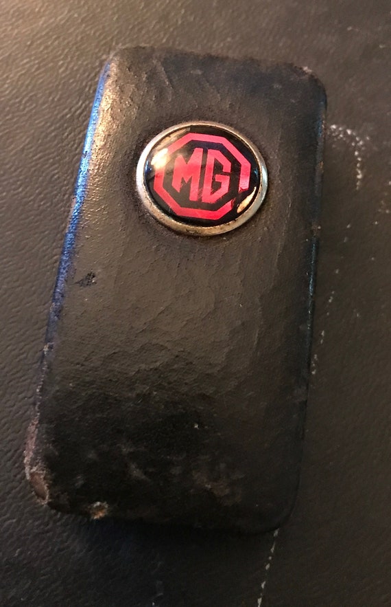 scarce antique MG midget sports car key case fob Spri… Gem