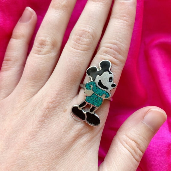 Zunitoon Mickey Mouse Ring - Vintage 1970's Southw