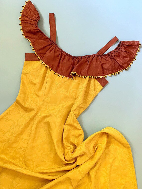 1940's Butterfly Pattern Moiré Party Dress - Vinta