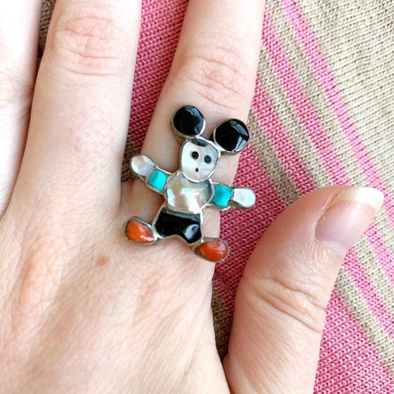 Zunitoon Mickey Mouse Ring - Vintage Zuni Toon Boo