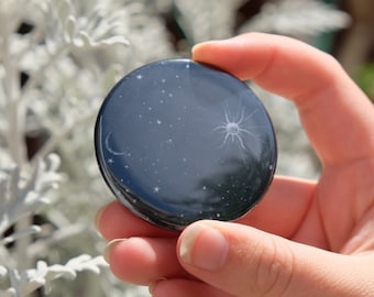 Celestial Sun & Moon-zakspiegel - 58 mm ontwerp met patroon