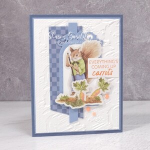 Carte fait main Juste parce que - Stampin Up Moments de contes - Tout arrive carottes - Écureuil printanier Carotte Patch Garden Whimsey
