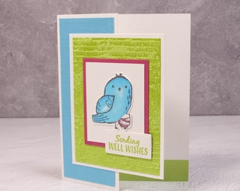 Handmade Get Well Card – Stampin Up Bird’s Eye View – Feel Better Soon – Sending OWL Well Wishes - Bird’s Eye View Single Front Fold Card