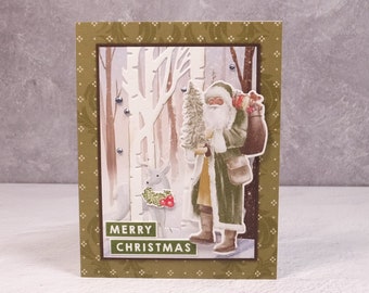 Handmade Christmas Card – StampinUp Saint Nicholas – Vintage Santa Claus – Saint Nick – Most Wonderful Time - Old Fashioned Merry Christmas