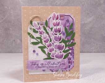 Handmade Birthday Card - Stampin Up Happy Birthday - Lovely Lavender Birthday Wishes – Just For You Purple Floral Birthday Celebration Card