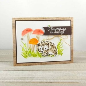 Handmade Card Stampin Up Walk In The Woods Hedgehog Thinking of You Encouragement Everything Will Be Okay Hedgehog & Mushrooms image 3