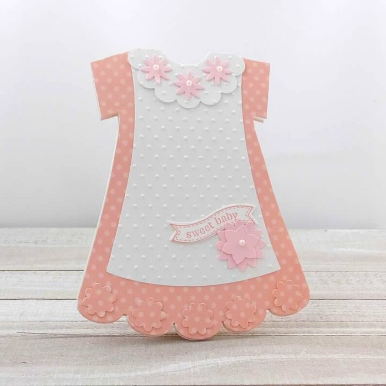Handmade Baby Girl Card Dress Shaped Card New Baby Card Etsy Handmade Baby Girl Card Dress Shaped Card New Baby Card Etsy