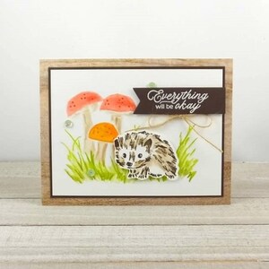 Handmade Card Stampin Up Walk In The Woods Hedgehog Thinking of You Encouragement Everything Will Be Okay Hedgehog & Mushrooms image 4