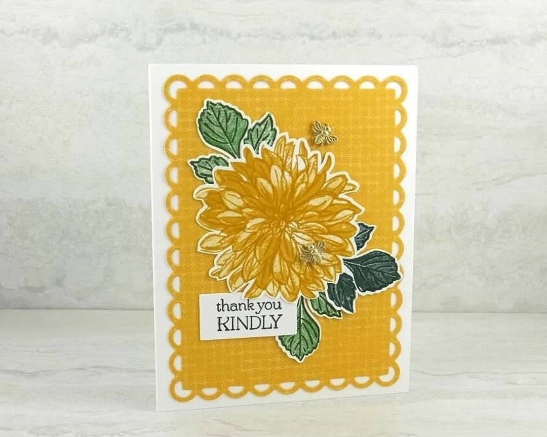 Handmade Thank You Card - Stampin up Delicate Dahlias - Thank You ...
