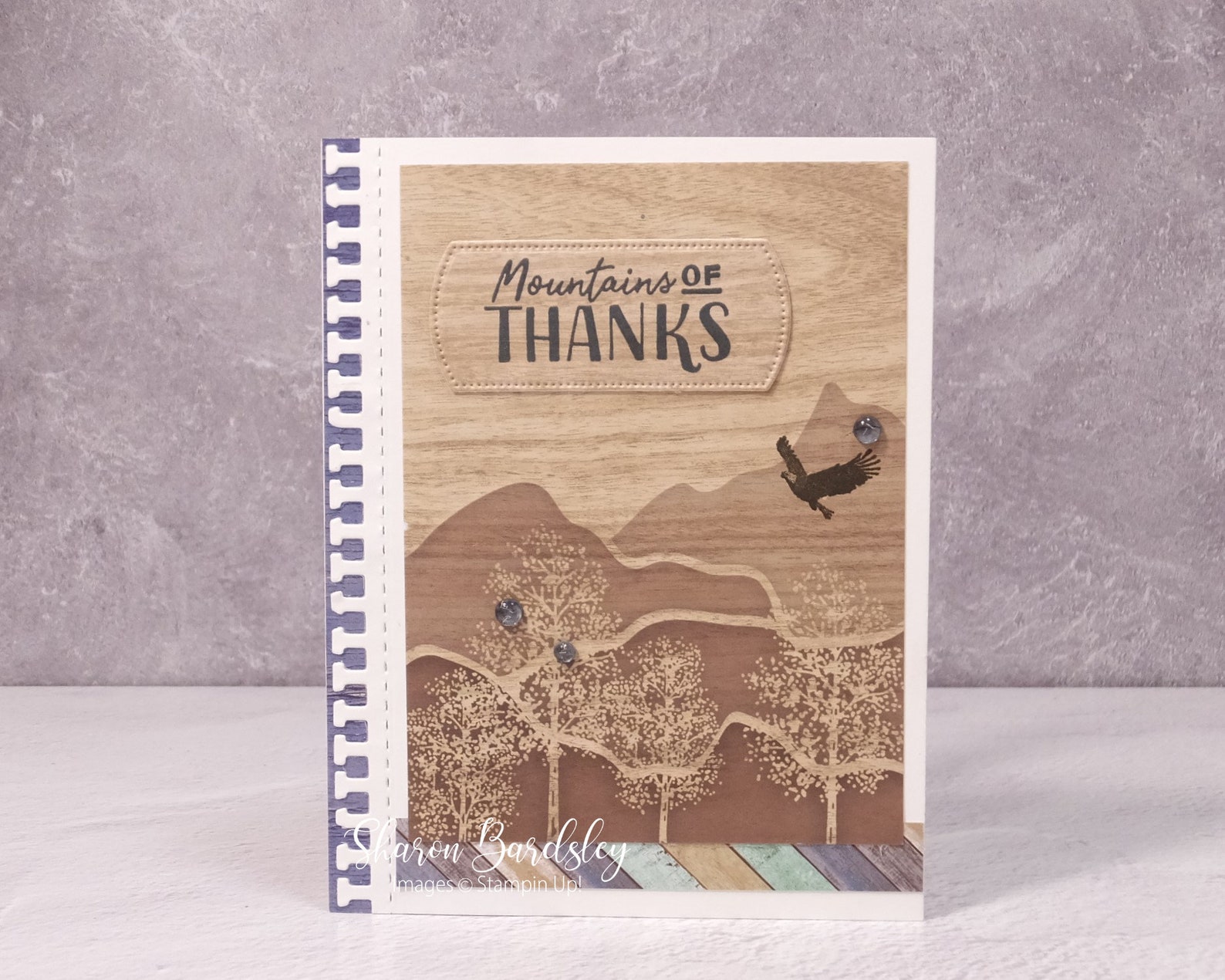 Handmade Thank You Card - Masculine Mountain Forest Thank You Card ...
