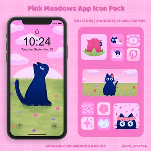 Pink Meadows | App Icons |  Cute App Icon Pack | iOS & Android App Icons | Home Screen Set | Widgets | Wallpapers | Kawaii Aesthetic