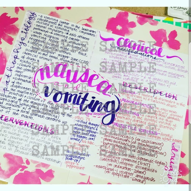 Nausea and Vomiting Nursing Notes/ Concept Map Medical Surgical