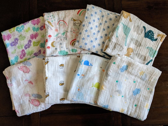 Bamboo Organic Cotton Breathable Swaddle Blankets Muslin Baby | Etsy