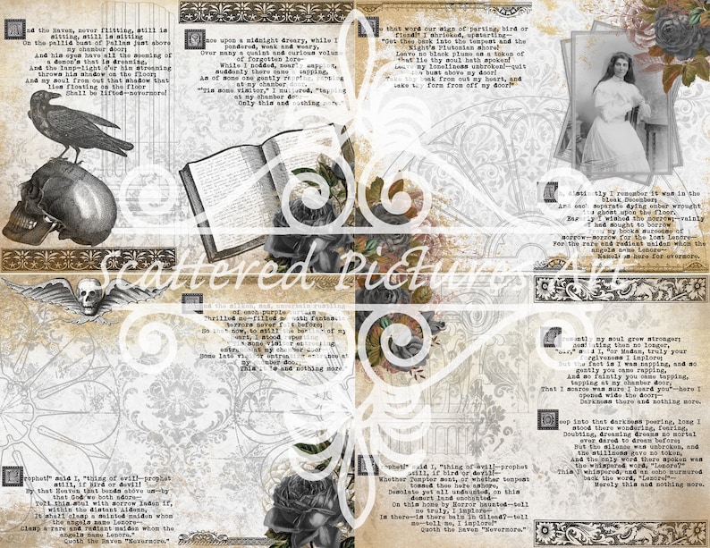 Edgar Allan Poe the Raven Printable Journal Kit Junk - Etsy Australia
