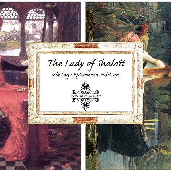 The Lady of Shalott - Vintage Ephemera Add-on - Printable Ephemera