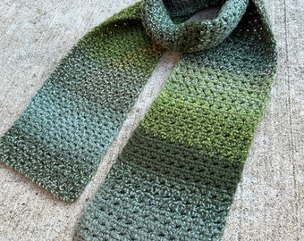 Mossy Men's Crochet Scarf Pattern |  Chunky Scarf Crochet Pattern | PDF Crochet Pattern Download