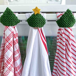 Christmas Kitchen Towel Topper Crochet Pattern | Holiday Crochet Dish Towel Hanger | Crochet Pattern download