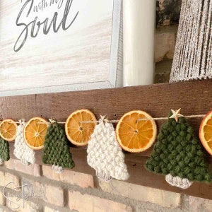 Flat Christmas Trees Crochet Pattern Christmas Tree Garland or Ornament PDF Pattern Download image 1