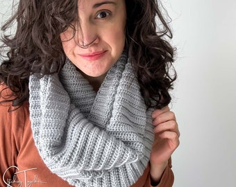 Ribbed Infinity Scarf Crochet Pattern | Ribbed Scarf Pattern | PDF Crochet Pattern download