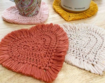 Heart Coaster Crochet Pattern | Crochet Heart Coaster Pattern | Crochet Pattern download