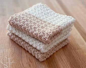 Easy Crochet Suzette Stitch Dishcloth Pattern (PDF Download)