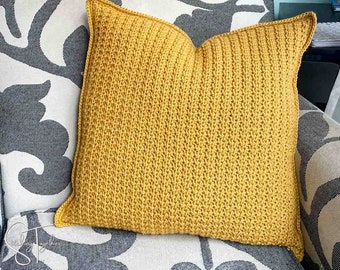 Textured Crochet Pillow Cover Pattern | Easy Throw Pillow (PDF)