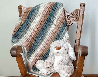 Crochet Waffle Stitch Baby Blanket Pattern | Easy Waffle Stitch Baby Afghan Pattern | PDF Download
