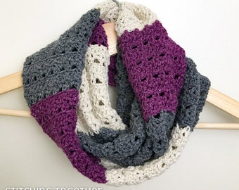 Silky Striped Infinity Scarf Crochet Pattern | Crochet Infinity Scarf| PDF Crochet Pattern download