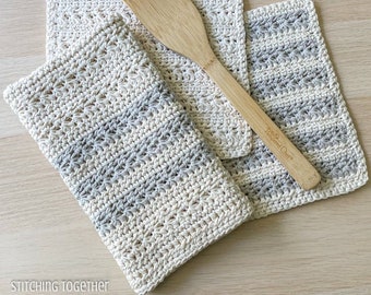 Textured Crochet Kitchen Towel | Crochet Dish Towel | Crochet Pattern download