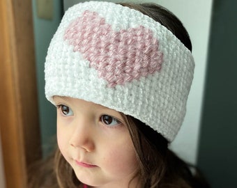 Heart Headband Crochet Pattern | Crochet Headband | Crochet Ear Warmer