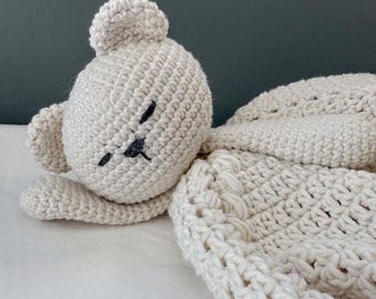 Crochet Pattern: Adorable Bear Lovey – Perfect Baby Gift for Crocheters - PDF