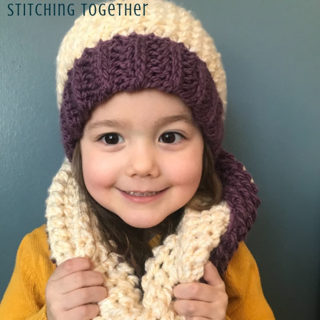 Chunky Crochet Scarf and Hat Set Pattern Download Etsy